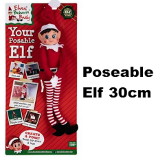 Christmas Naughty Poseable Elf 30cm